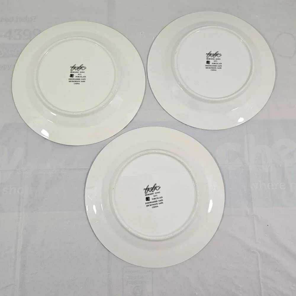American Atelier At Home Morning Song Bird Salad Luncheon Plates – Set of 3